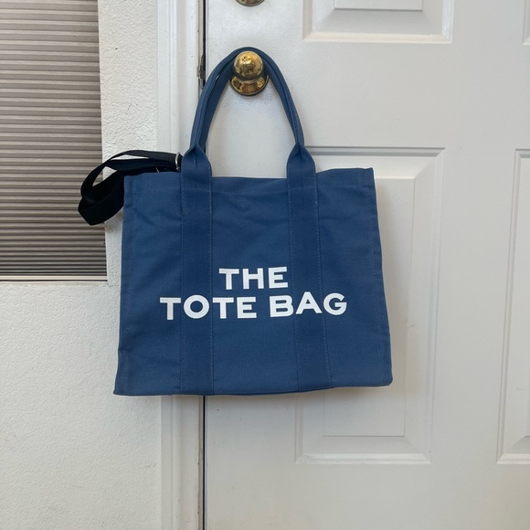 Women’s Blue Canvas Tote Bag - THE TOTE BAG - Picture 3 of 3